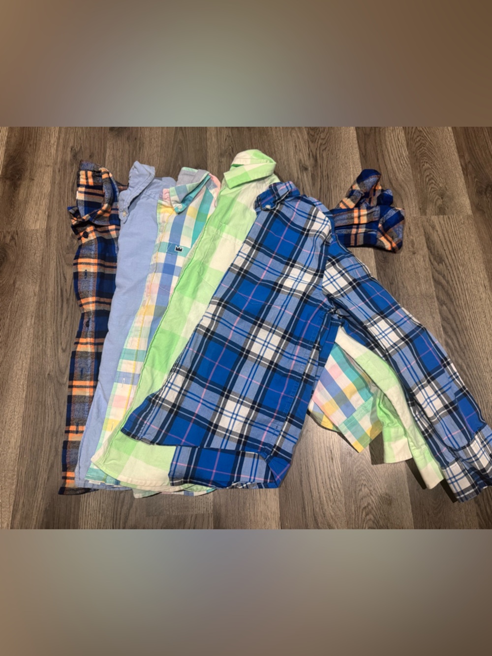 Multiples Multi-Plaid Kids Pajama Tops in Blue, Green, Peach